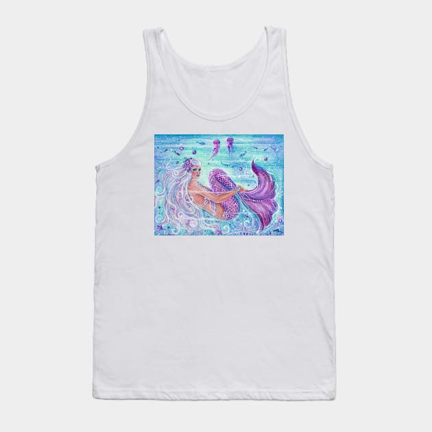 Mermaid with jellyfish fantasy art by Renee Lavoie Tank Top by ReneeLLavoie